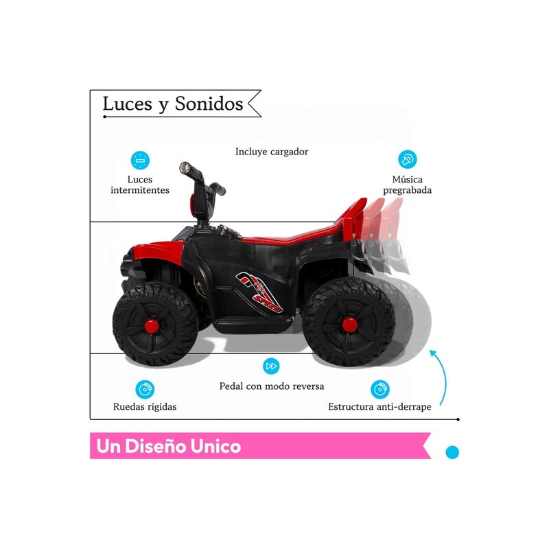Carro Montable El&eacute;ctrico Moto Cuatrimoto Ni&ntilde;o T... image number null