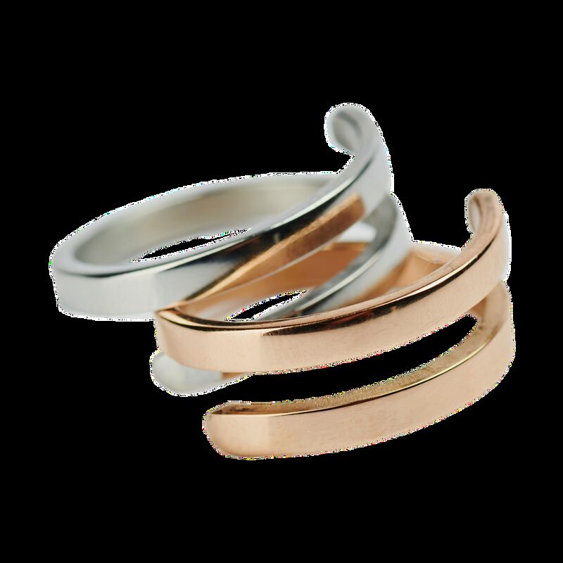 Anillos Mujer Acero Inoxidable, Set 2 En 1, Reg... image number null