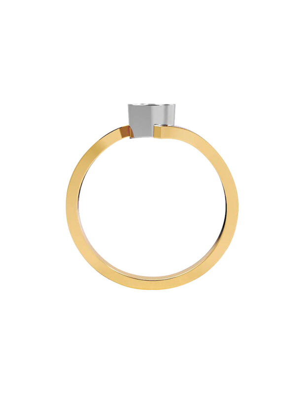 Anillo de Compromiso en Oro Amarillo 14K con Ci... image number null