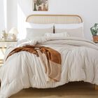 Juego De Edred&oacute;n Rosgonia De Tama&ntilde;o Completo De Color Beige Con 1 Edred&oacute;n Y 2 Fundas De Almohada