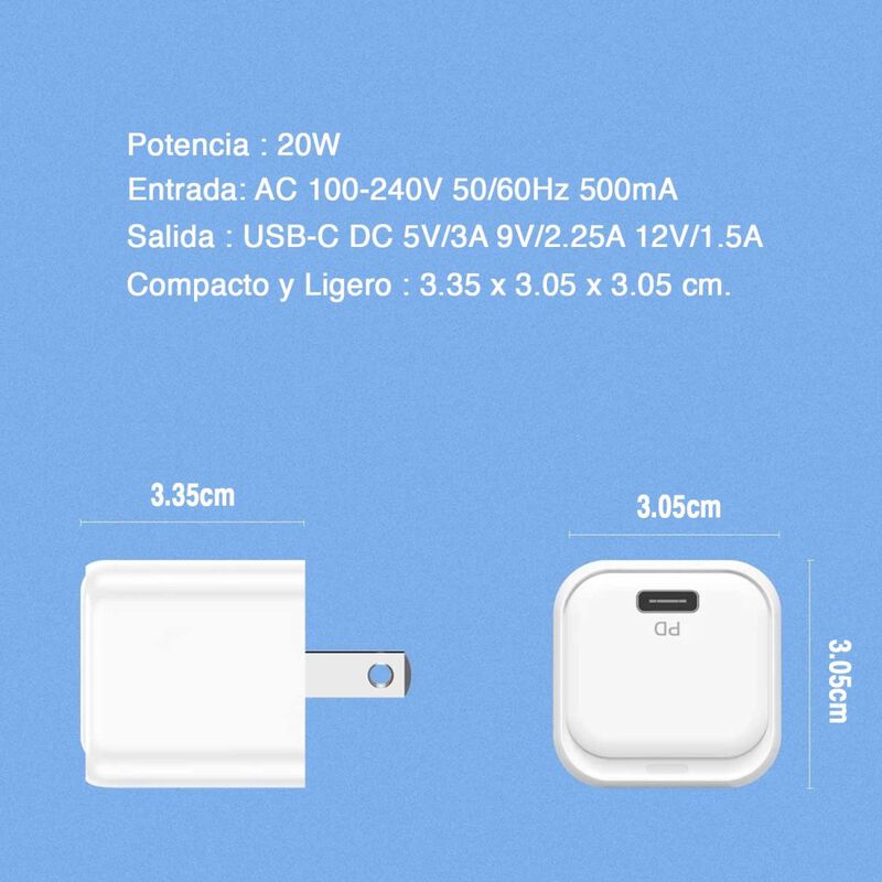 Cargador r&aacute;pido MYBAT USB-C 20W Mini Universal ... image number null