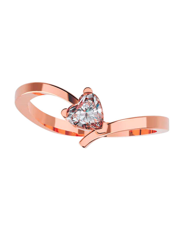 Anillo de Compromiso en Oro Rosa 14K con Circon... image number null