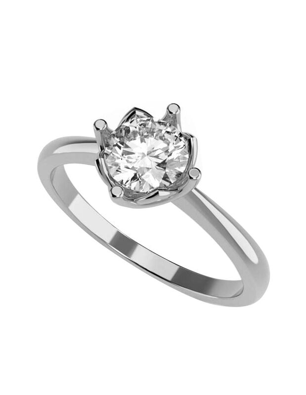 Anillo de Compromiso en Oro Blanco 10K con Circ... image number null