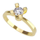 Anillo de Compromiso en Oro Amarillo 10K con Circonia -  Talla:5.5/ FJ745-10Y-CZ-55