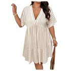 Vestido Soly Hux Talla Grande Rayas Volantes Babydoll