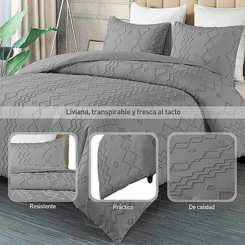 Juego de Funda Duvet para Edredon King Size. L&iacute;... image number null