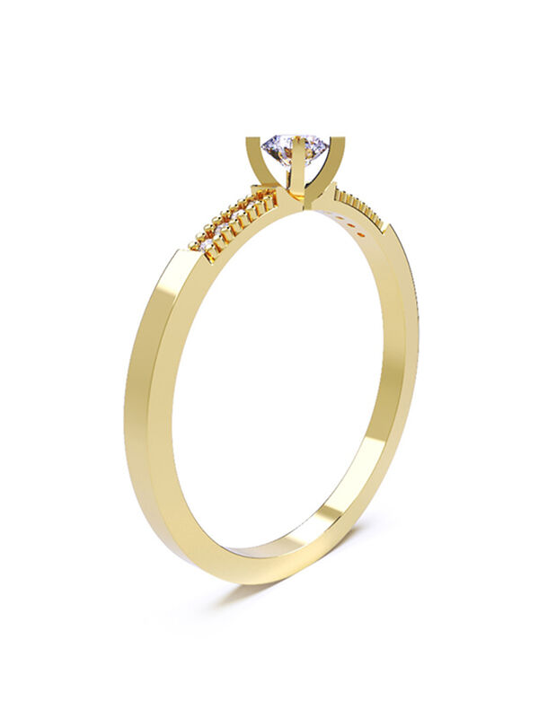 Anillo de Compromiso de 14K con Diamante de Lab... image number null