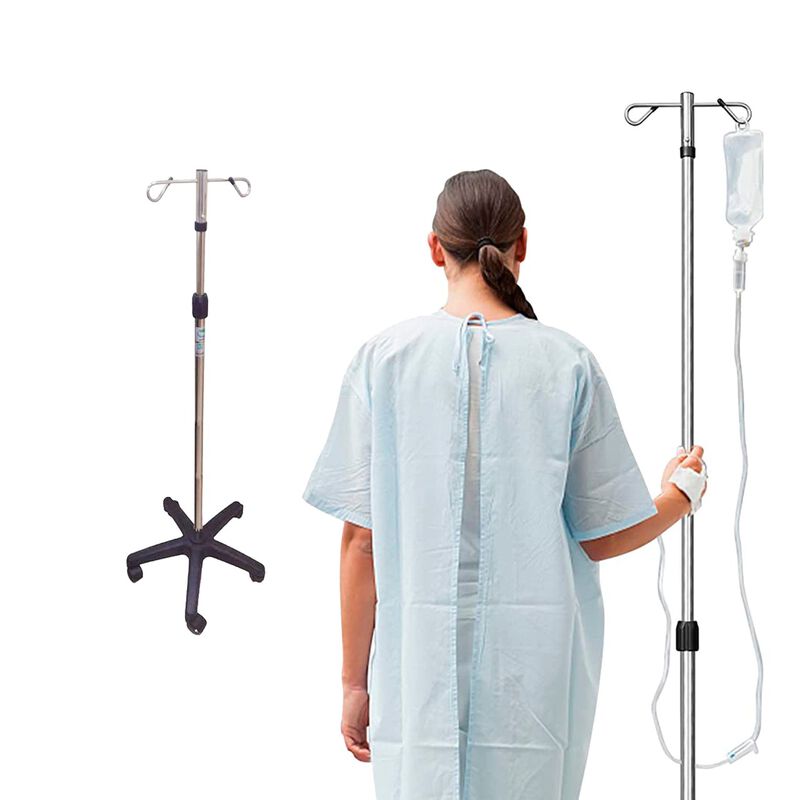 Porta Sueros Altura Ajustable (2 Ganchos, 5 Pat... image number null