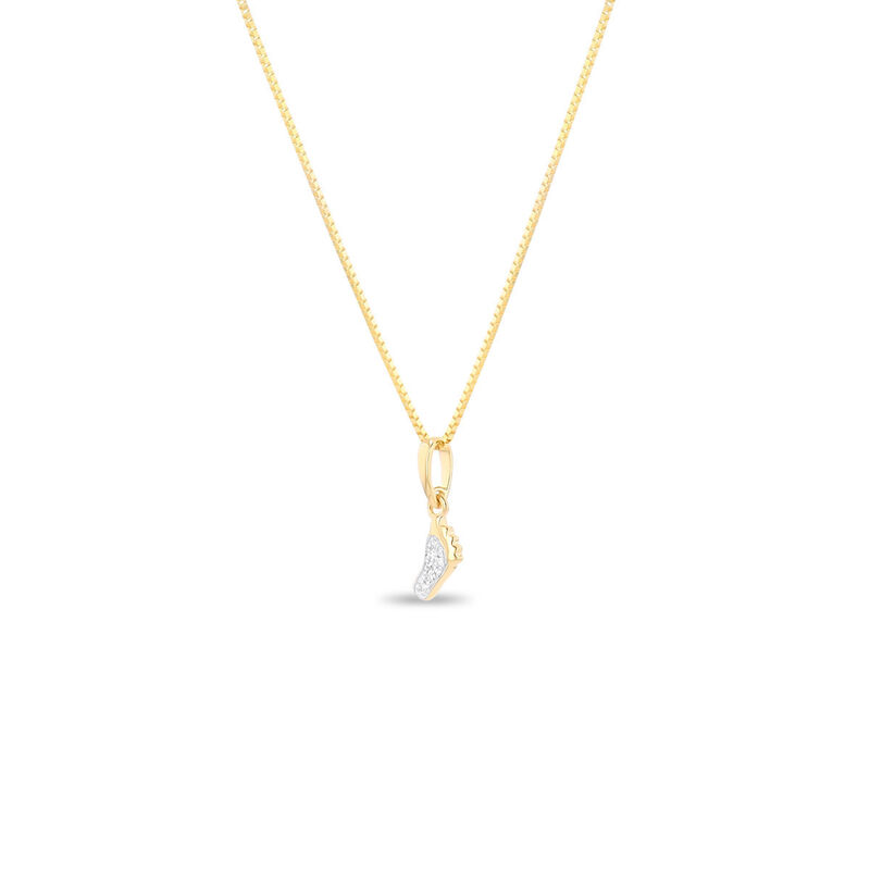 Dije De Pie Con Cadena Oro Amarillo 14K Con 2Pt... image number null