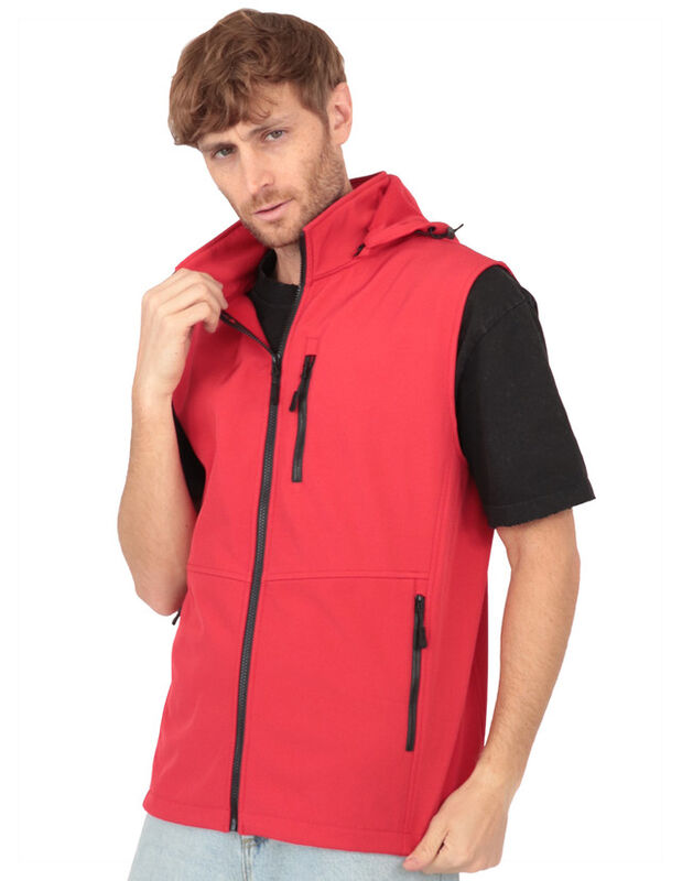 Chaleco Con Gorro Desmontable Cuello Alto Rojo ... image number null