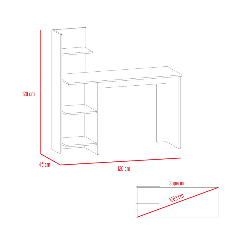 Escritorio Con Repisas Modelo Vilna Color Rover... image number null