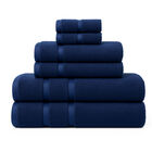 Juego de 6 Toallas de Microfibra Suaves y Absorbentes Azul marino Cuerpo, Manos y Facial | Kyuden Home