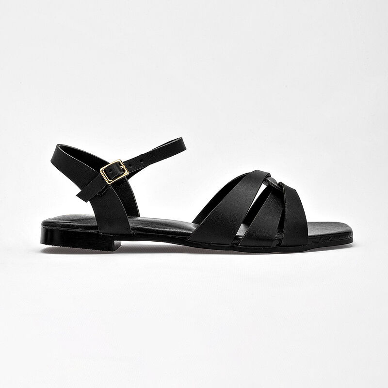 Dva sandalia piso para mujer negro cod 141519-E image number null