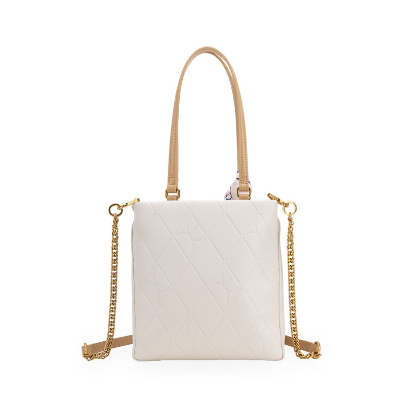 Bolsa Tote Chica Con Troquelado Color Beige image number null