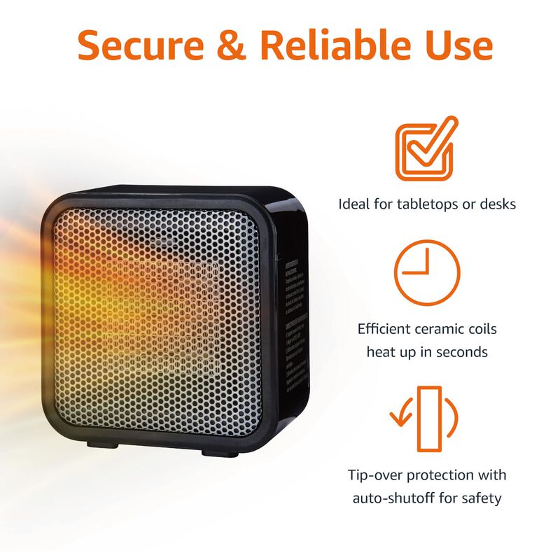 Calentador Cer&aacute;mico Amazon Basics Mini De 500 W... image number null