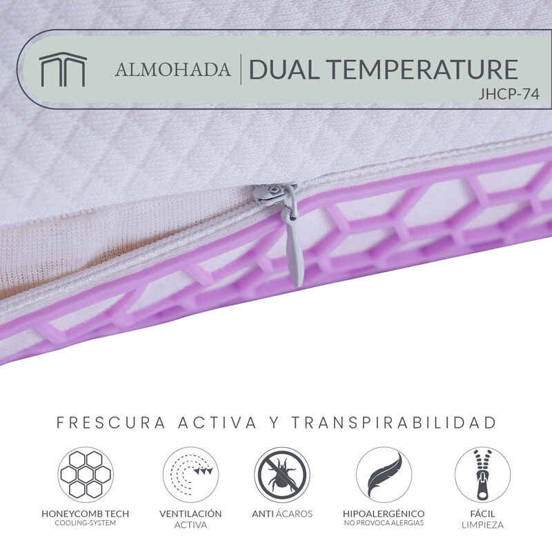 Almohada Memory Foam Ergon&oacute;mica Japandi Dual Te... image number null