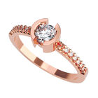 Anillo de Compromiso de 14K con Diamante de Laboratorio 0.50 CT F VS1 Talla 10.5 ORO ROSA 14K&ndash; / FJ845-50-14R-LG-105