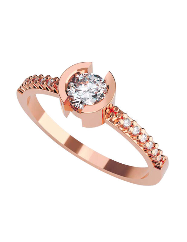 Anillo de Compromiso de 14K con Diamante de Lab... image number null