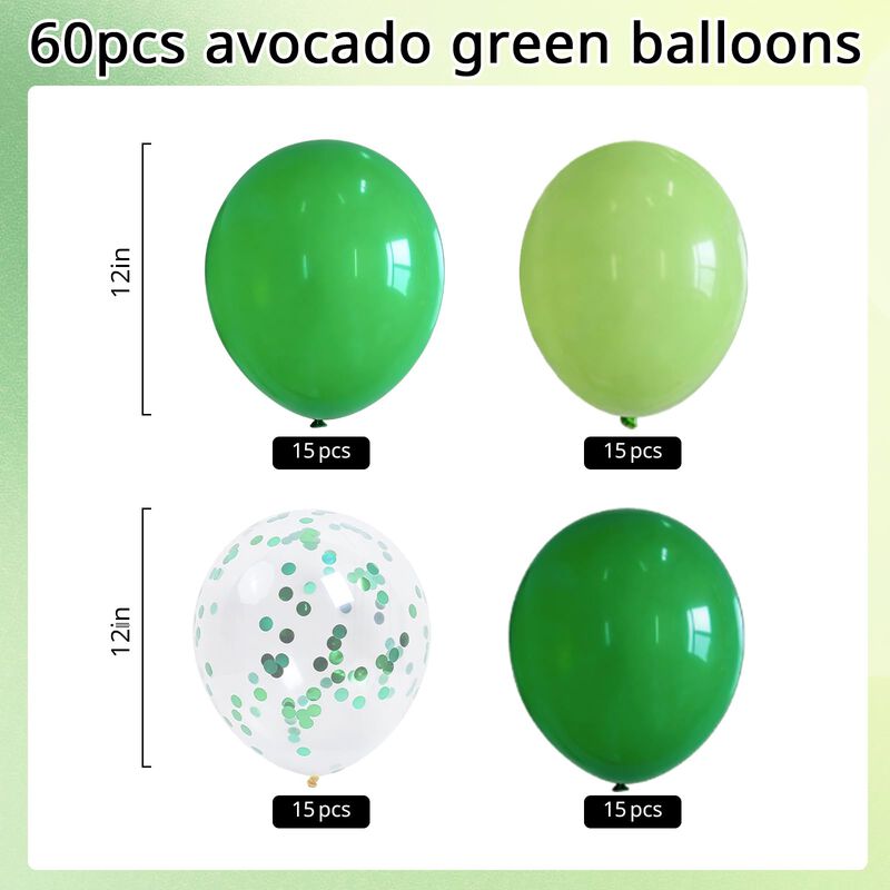 Globos Laorei 60 Uds 30 cm Verde Con Confeti image number null