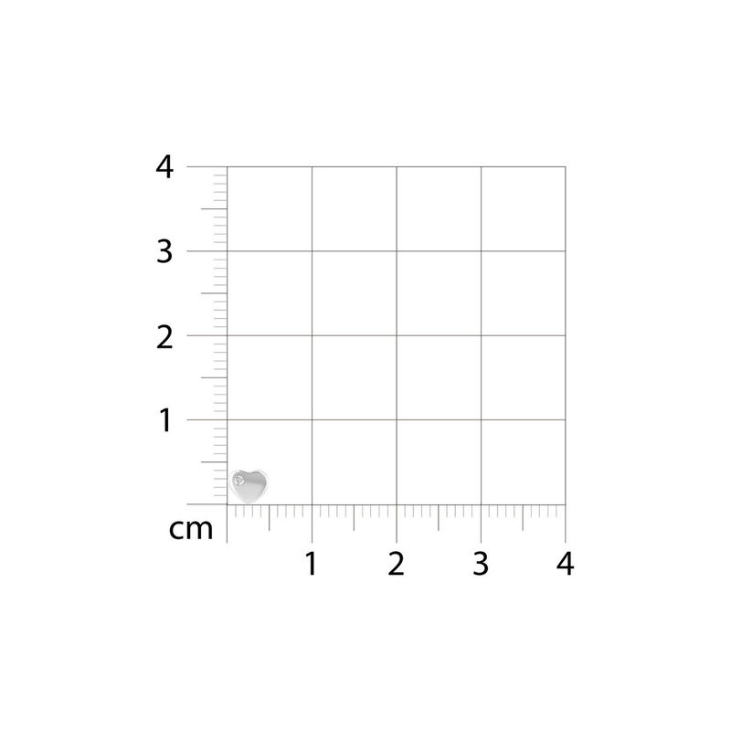Broqueles De Corazon En Oro Blanco 14K Con 1Pt ... image number null