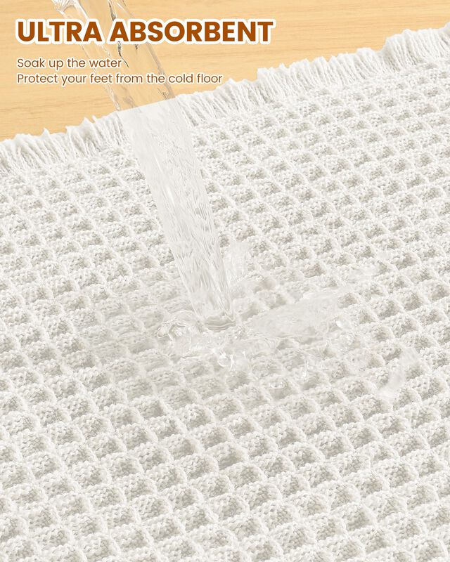 Tapete De Ba&ntilde;o Smiry 91x61 cm Blanco Roto Con T... image number null