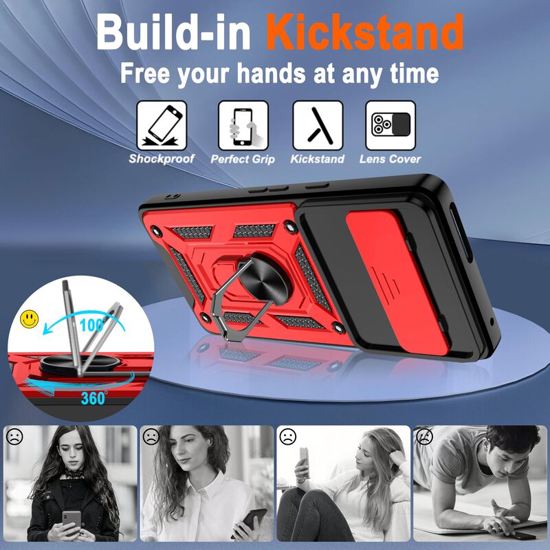 Funda Atump para Pixel 7 Roja con Soporte Girat... image number null