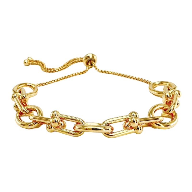 Pulsera ajustable Oval Chapa de oro 18k Zvezda image number null