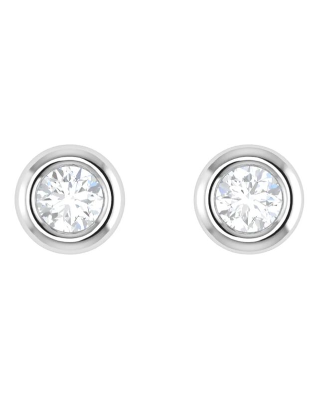 Broqueles De Oro Blanco 14k Con 16pts De Diaman... image number null