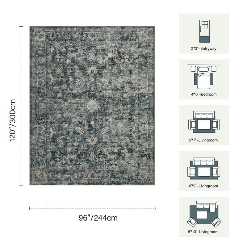 Alfombra De &Aacute;rea Rugxara 244 &times; 152 cm Azul Lava... image number null