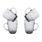Set De 4 Tarros Cerveceros De Vidrio Ideen Transparente Negro Con Asa 500 Ml