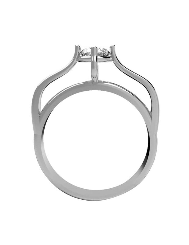 Anillo de Compromiso en Oro de 10K con Circonia... image number null