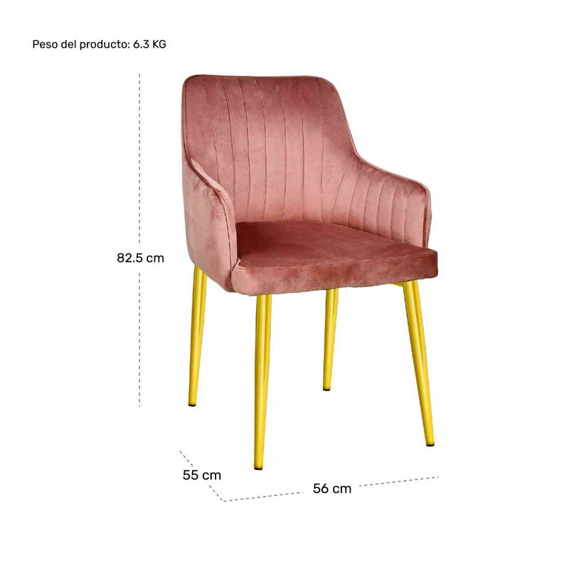 Set 2 Sillas Sillones Comedor Modernos Terciope... image number null