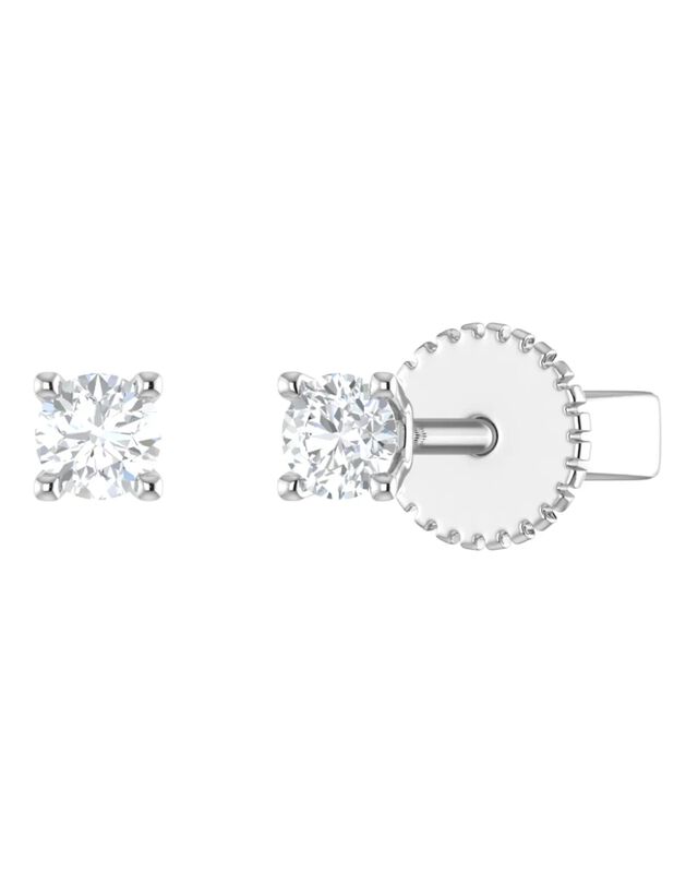 Broqueles De Oro Blanco 14k Con 15pts De Diaman... image number null