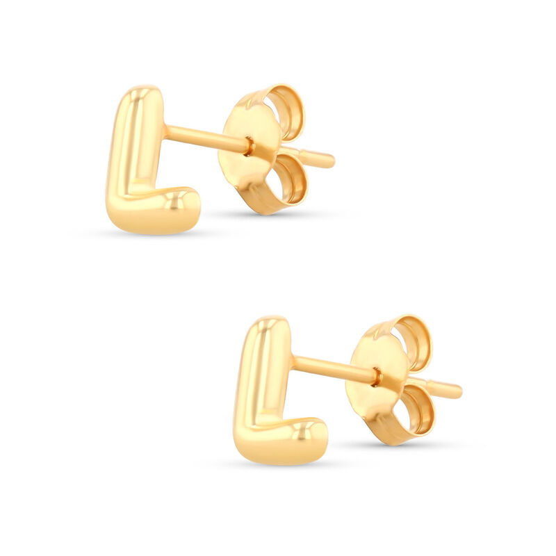 Aretes De Oro Amarillo De 10K (Letra L) image number null