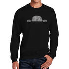 Sudadera De Cuello Redondo Word Art Para Hombre - Perro Asom&aacute;ndose - Negro