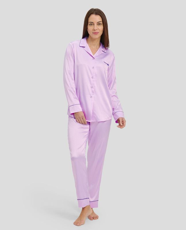 Pijama Jacquard Abierto Morado image number null