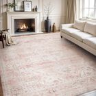 Alfombra De &Aacute;rea Amoami 147x178 Cm Rosa Lavable Antideslizante