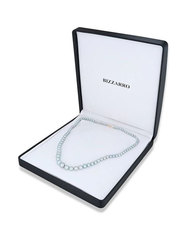 Collar De Oro Amarillo 14k Con Perlas Grises (4... image number null