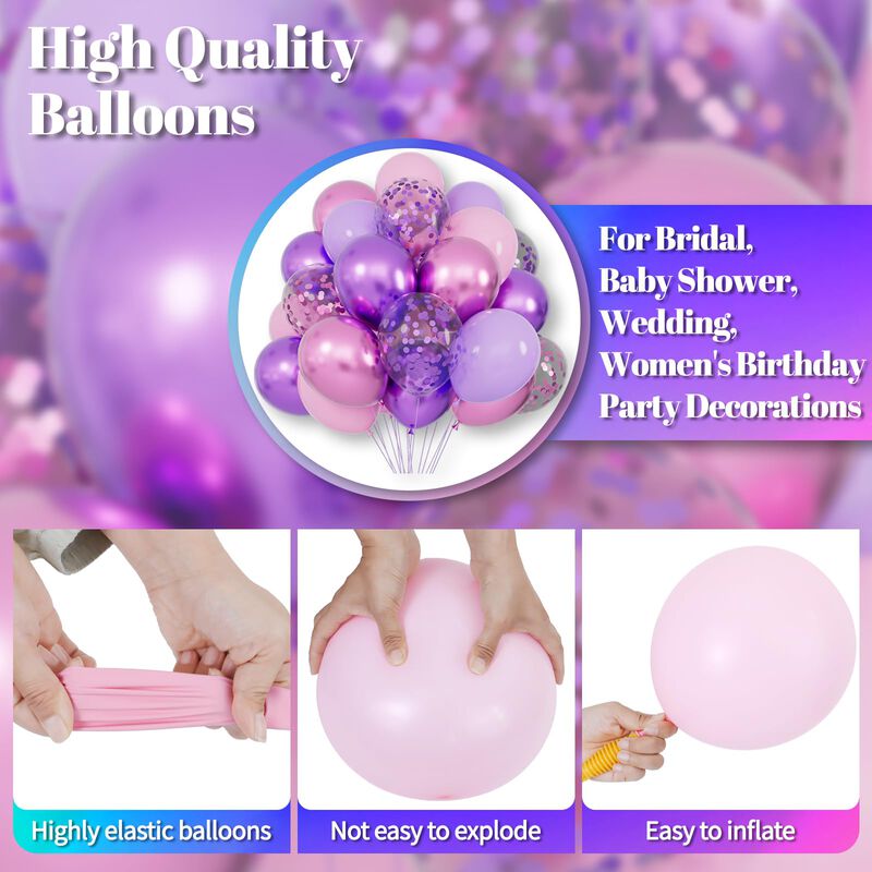 Set De Globos Kawkalsh 30 cm Rosa Y Morado &ndash; 68... image number null