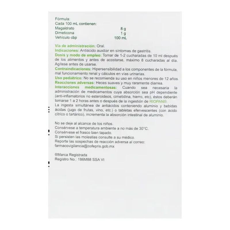 RIOPAN 8 G SUSPENSI&Oacute;N GEL 250 ML image number null