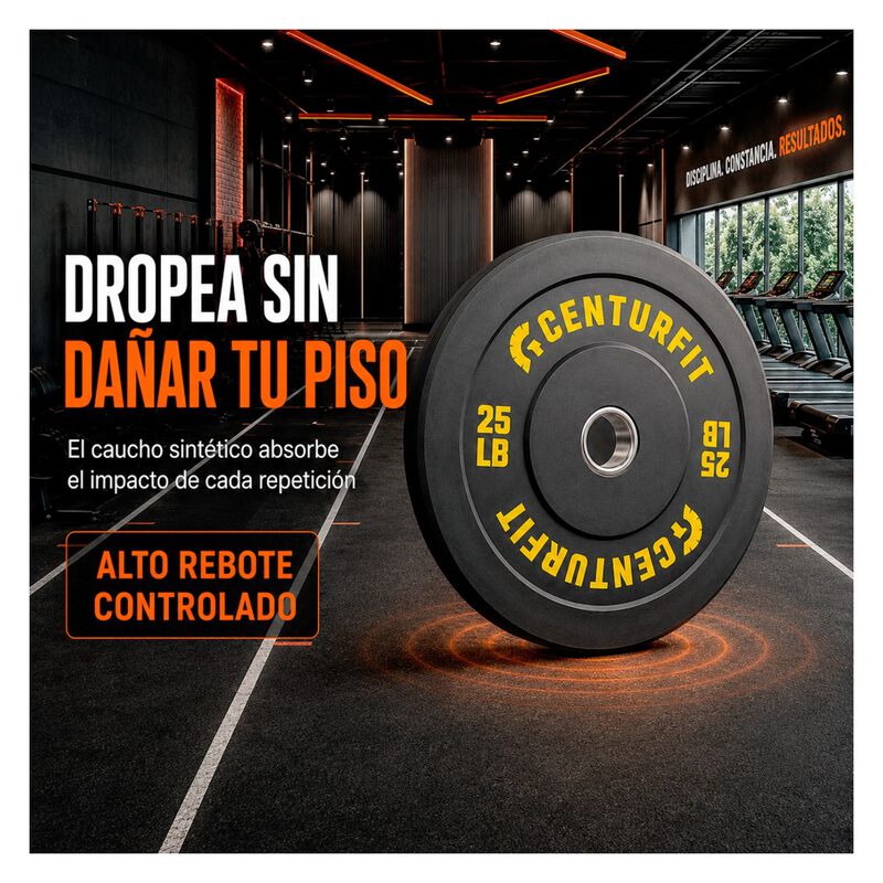 Par Disco Bumper Olimpico 25 Lb Centro Acero Ca... image number null
