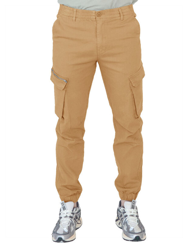 Pantalon Cargo Bolsas Laterales Caballero Khaki... image number null