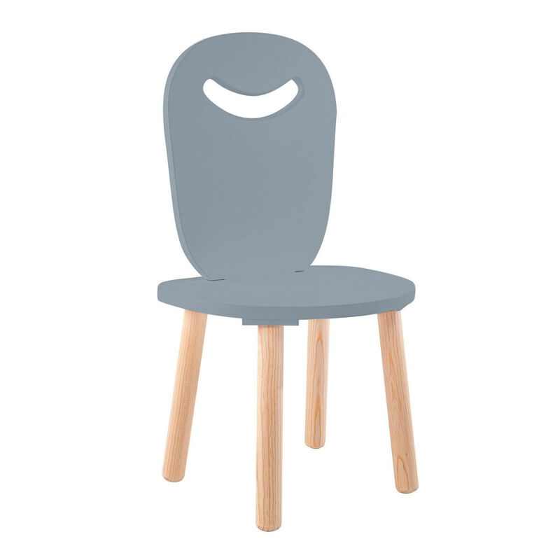 Silla Infantil Moderna de Madera Azul image number null