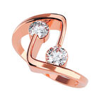 Anillo de Compromiso en Oro Rosa 10K con Circonia -  Talla:6.5/ FJ735-10R-CZ-65