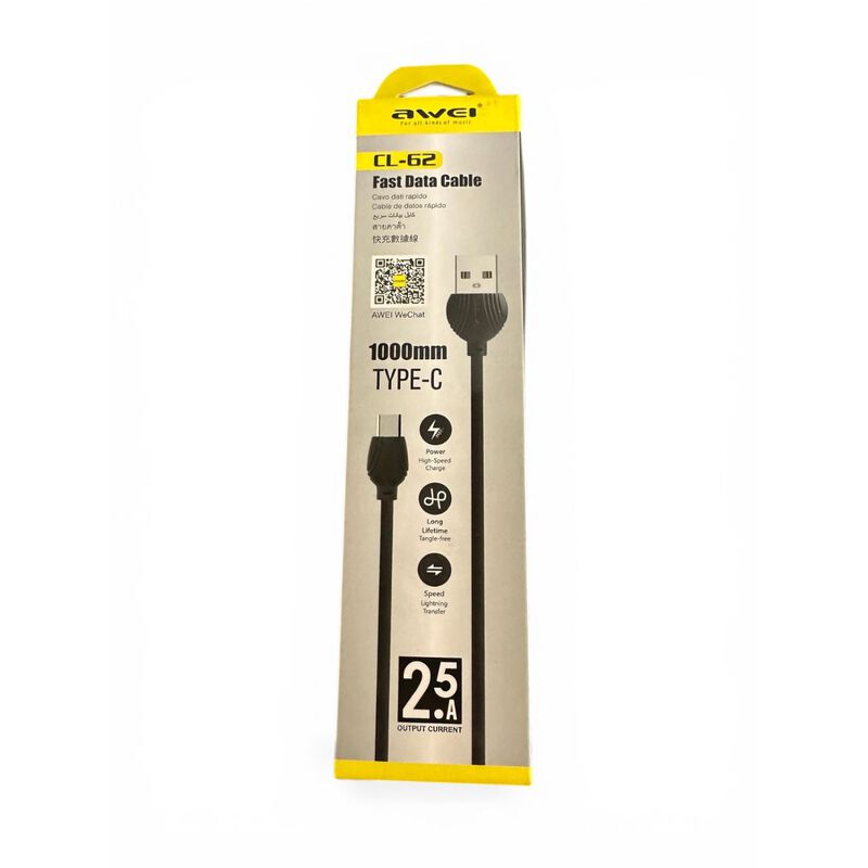 Awei Cl-62 Cable De Carga Rapida Tipo C (negro) image number null