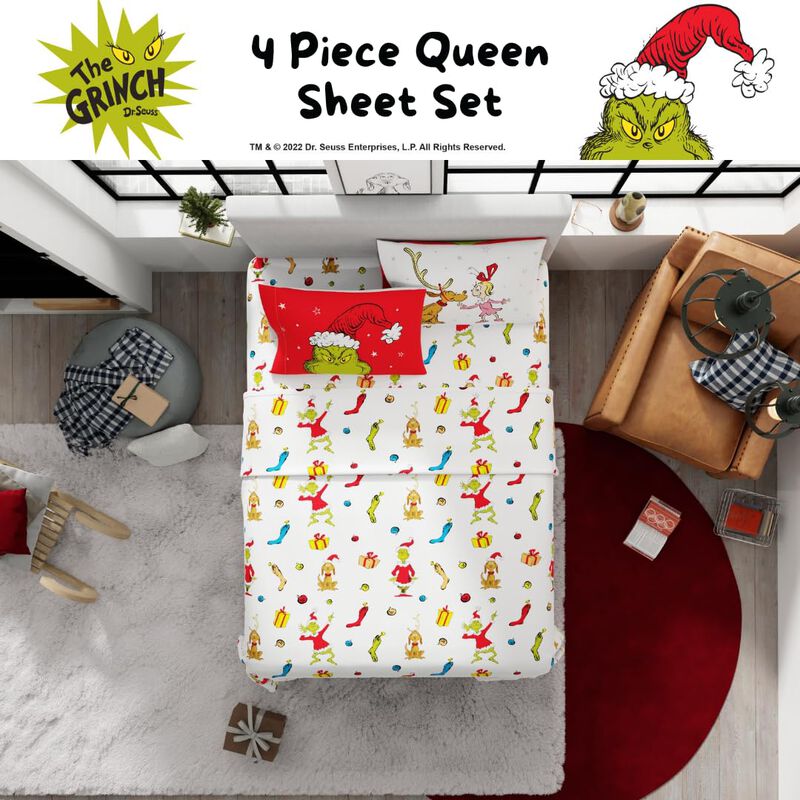 Juego De Cama Franco Queen De Microfibra Grinch... image number null