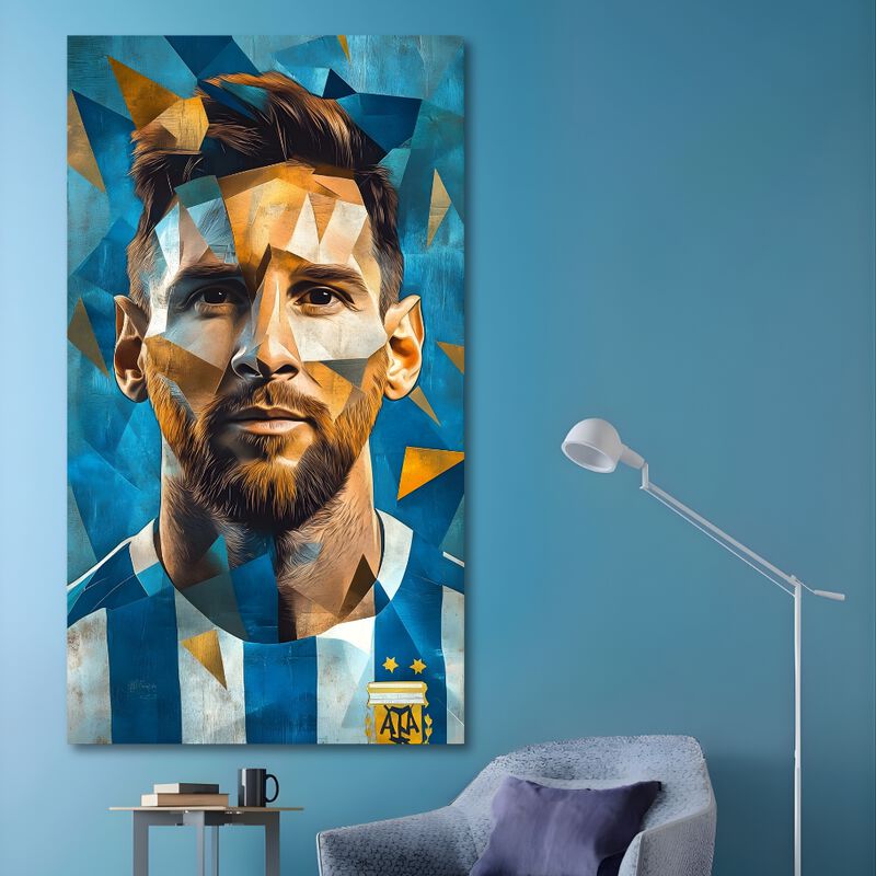 Cuadro Decorativo F&uacute;tbol 90x122cm Messi image number null