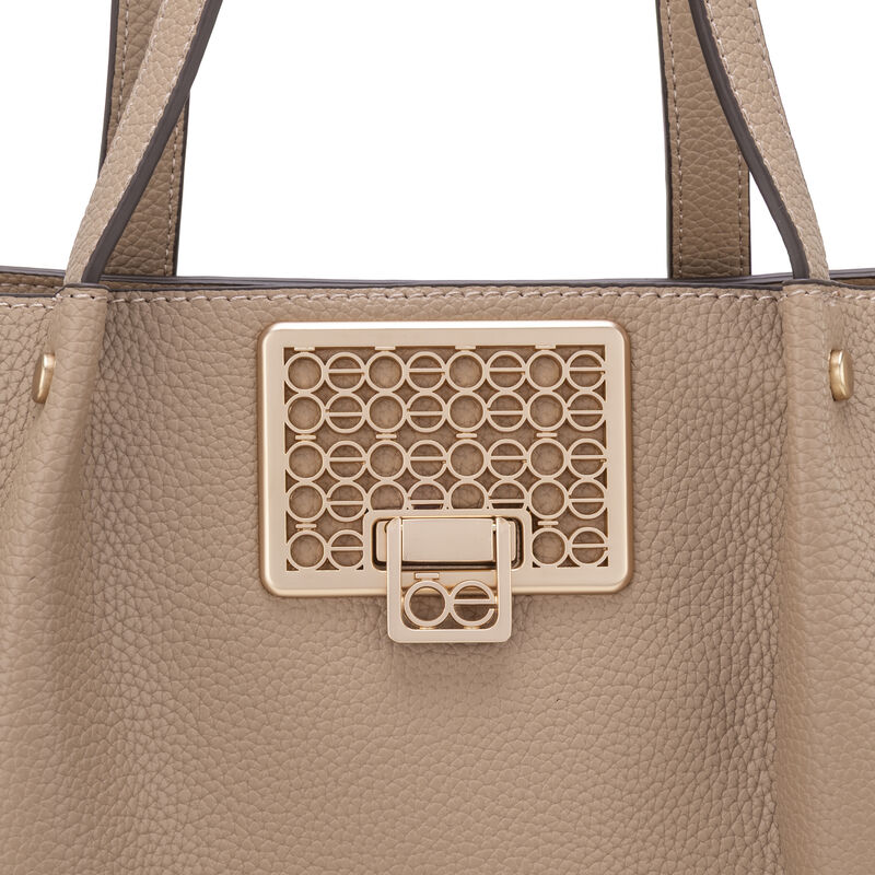 Bolsa Satchel Grande Con Herraje Color Camel image number null
