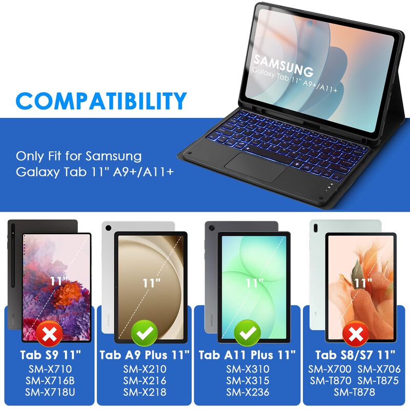 Funda Con Teclado Lama Tab A9+/a11+ De 11" Con ... image number null