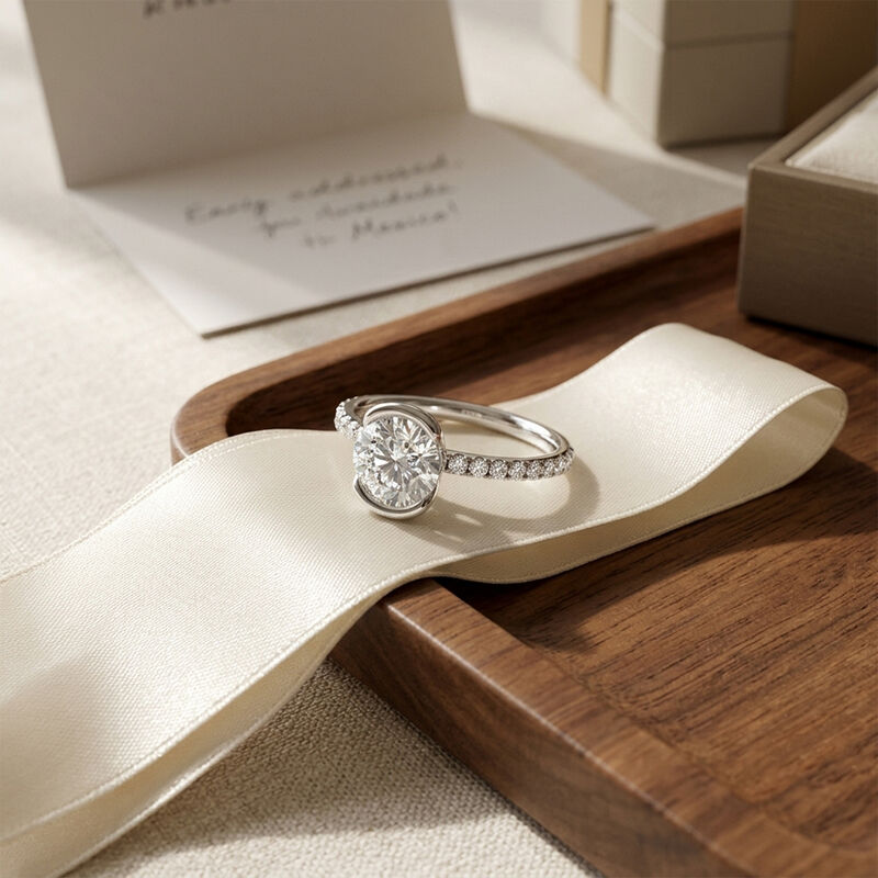 Anillo De Compromiso - Pav&eacute; - Amore608-rd-cz image number null